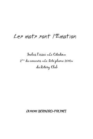 Les Mots Sont L'émotion Aurore Bernard Prunet