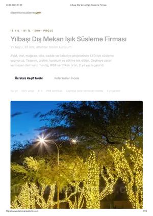 Yılbaşı Dış Mekan Işık Süsleme Firması
