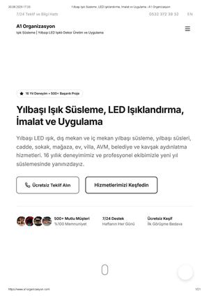 Yılbaşı Işık Süsleme, Led Işıklandırma, İMalat Ve Uygulama A1 Organizasyon
