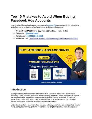 Top 10 Mistakes To Avoid When Buying Facebook Ads Accounts