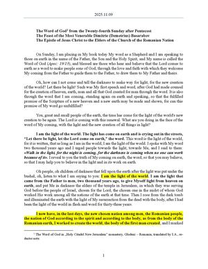 2025.11.09 - The Word of God from the twenty-fourth Sunday after Pentecost