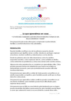 Lo que aprendimos en casa