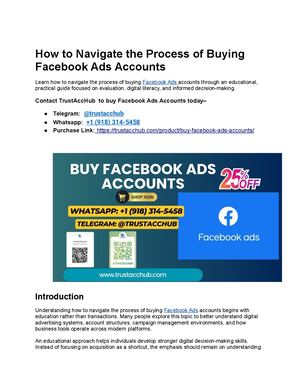 How To Navigate The Process Of Buying Facebook Ads Accounts