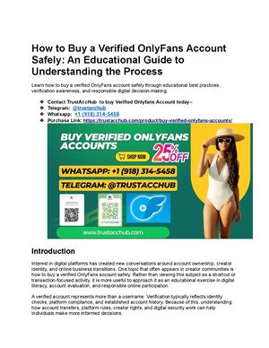 How To Buy A Verified Only Fans Account Safely An Educational Guide To Understanding The Process