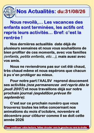 Actualités Du 31 08