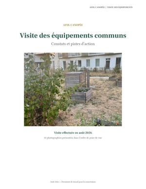 Visite des équipements communs de l’AFUL Canopée – Août 2026
