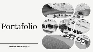 Presentación Porfolio Arquitecto Elegante Minimal Azul Beige