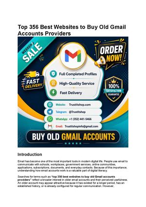 Top 356 Best Websites To Buy Old Gmail Accounts Providers