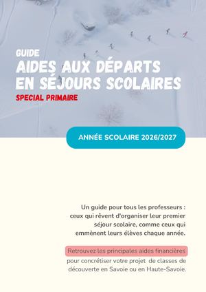 PRIMAIRE - Guide des aide au départ en classe de découverte