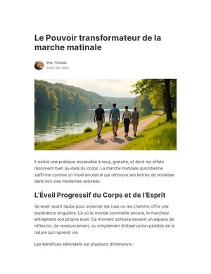 Wnews Le Pouvoir Transformateur De La Marche Matinale