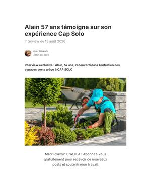Wnews Alain 57 Ans Témoigne Sur Son Expérience Cap Solo
