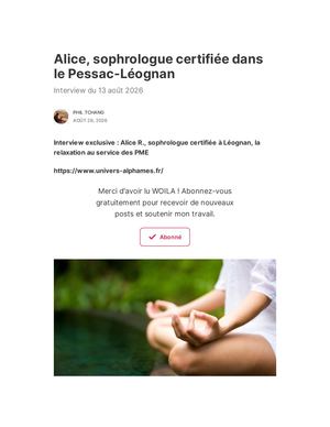 Wnews Alice, Sophrologue Certifiée Dans Le Pessac Léognan