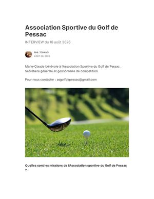 Wnews Association Sportive Du Golf De Pessac