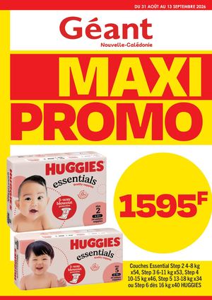 MAXI PROMO 4 CHEZ GEANT DU 31 AOUT 2026 AU 13 SEPTEMBRE 2026