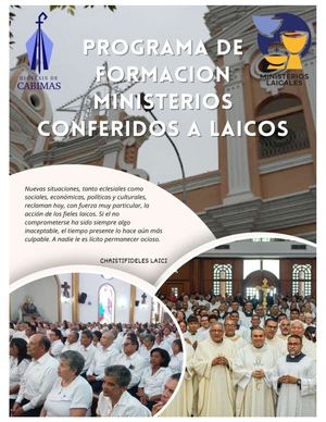 Formación Ministerios Conferidos A Laicos 2026
