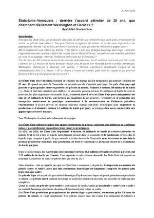États-Unis–Venezuela : derrière l’accord pétrolier de 25 ans, que cherchent réellement Washington et Caracas ?