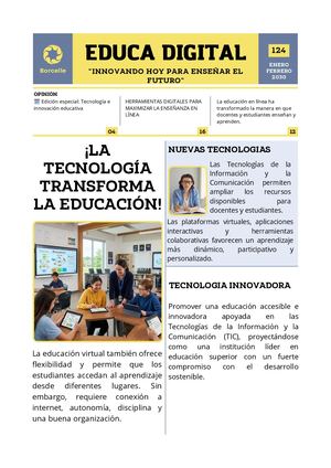 Documento A4 Periódico Moderno Amarillo Y Azul Gris