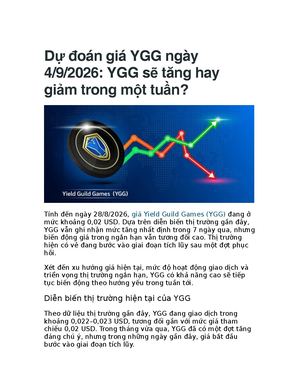 Dự đOán Giá Ygg Ngày 492026 Ygg Sẽ Tăng Hay Giảm Trong Một Tuần