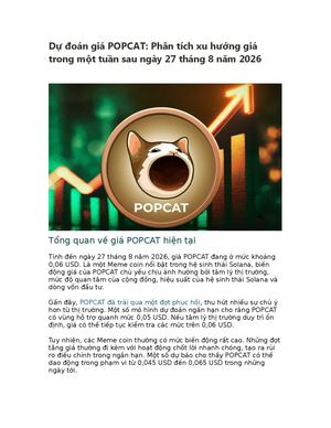 Dự đOán Giá Popcat Phân Tích Xu Hướng Giá Trong Một Tuần Sau Ngày 27 Tháng 8 Năm 2026