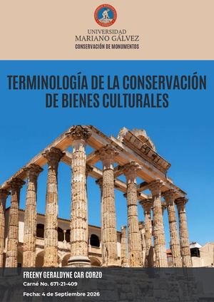 Revista Terminología De La Conservación De Bienes Culturales Freeny G Car Corzo (671 21 409)