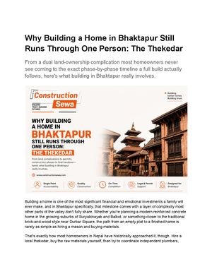 Why Building A Home In Bhaktapur Still Runs Through One Person The Thekedar