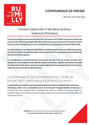 2026 08 26 Communiqué De Presse Transports Scolaires Dressy Yt