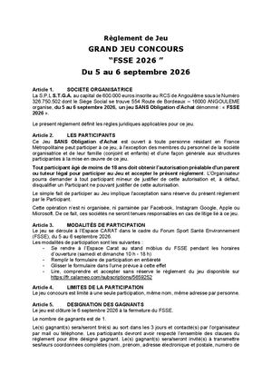 2026 Réglement Jeu Fsse