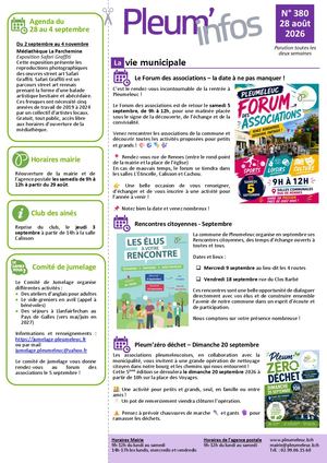 Pleum'infos 28 août 2026