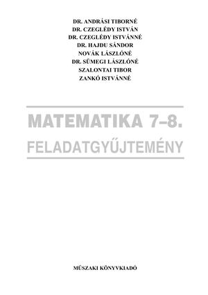 MK-4212-7 Matematika 7-8. osztály feladatgyűjtemény