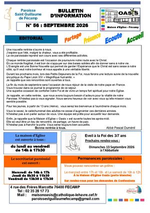 Journal paroissial de Septembre