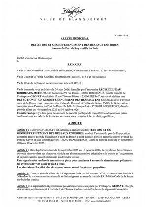 Arrêté n° 268-2026