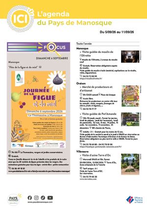 Agenda du Pays de Manosque / Du 5 au 11 septembre