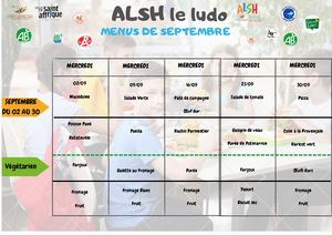 ALSH Menus Septembre 2026