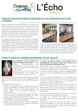 L'echo N°144 - Septembre 2026