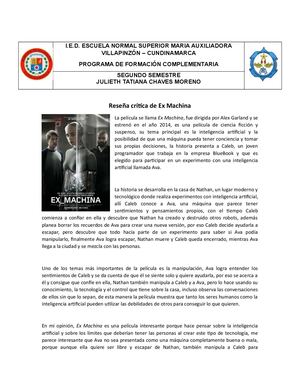 Reseña Crítica De Ex Machina