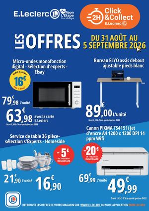 Click & collect 31 aout au 5 septembre