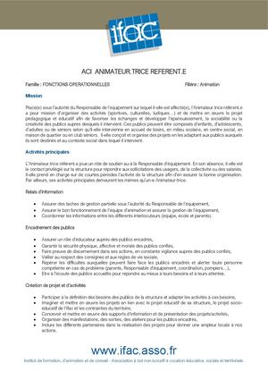 Animateur Trice Référent E - CDI - Peyrolles