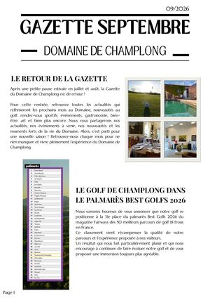 Gazette Septembre