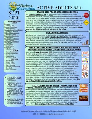 Active Adults September 2026 Newsletter