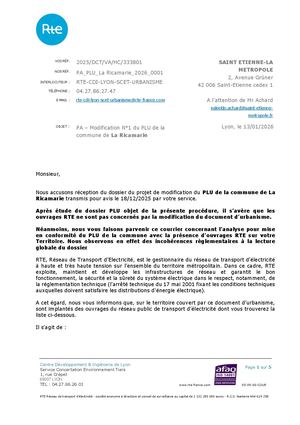 D Viii Avis RTE du 13 0 12026 - PLU La Ricamarie