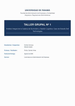 Taller Grupal 1 Cadena De Suministro