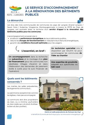 Flyer Service Accompagnement Renovation Batiments Publics