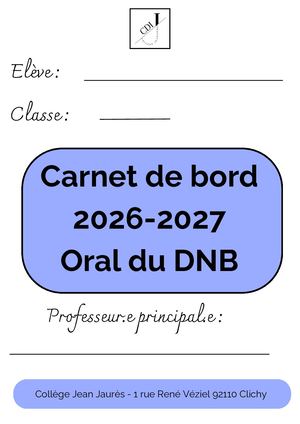 Carnet De Bord Oral 20262027