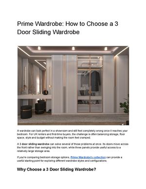 Prime Wardrobe How To Choose A 3 Door Sliding Wardrobe