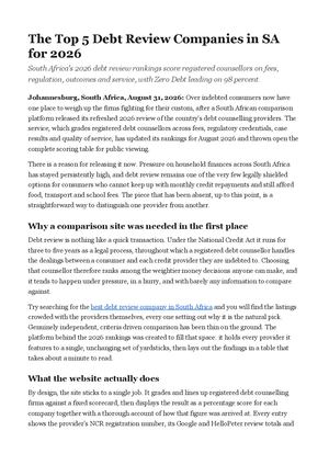 The Top 5 Debt Review Companies in SA for 2026