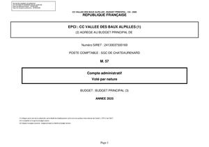 Compte administratif 2025 Principal CCVBA