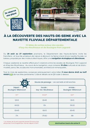 A la découverte des Hauts-de-Seine avec la navette fluviale départementale