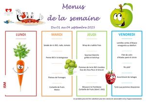 Menu Du 01 Au 04 Septembre 2026