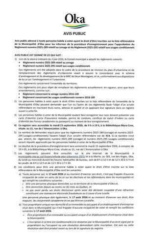 2026 - Avis publics (dernier ajout 2026-08-31)