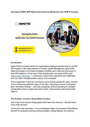 Adp Optimization Services